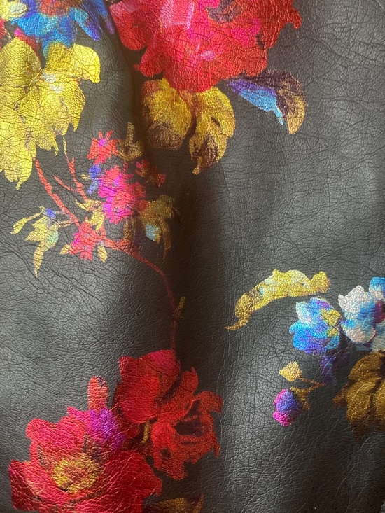 Candies Floral Metallic Faux Leather Jacket Sz S - Picture 2 of 4